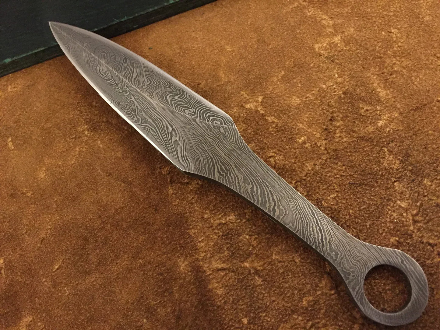 Damascus Steel Throwing Kunai Knife Blank Blade – B41 - Jayger