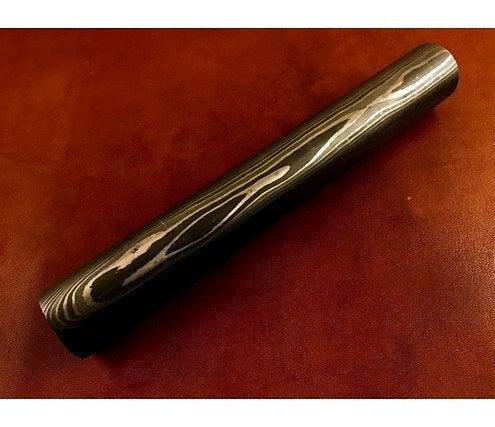 Damascus Steel Round Bar – Knife making Supplies 150×25 mm - Jayger