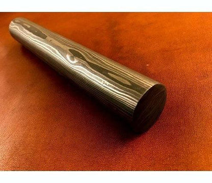Damascus Steel Round Bar – Knife making Supplies 150×25 mm - Jayger
