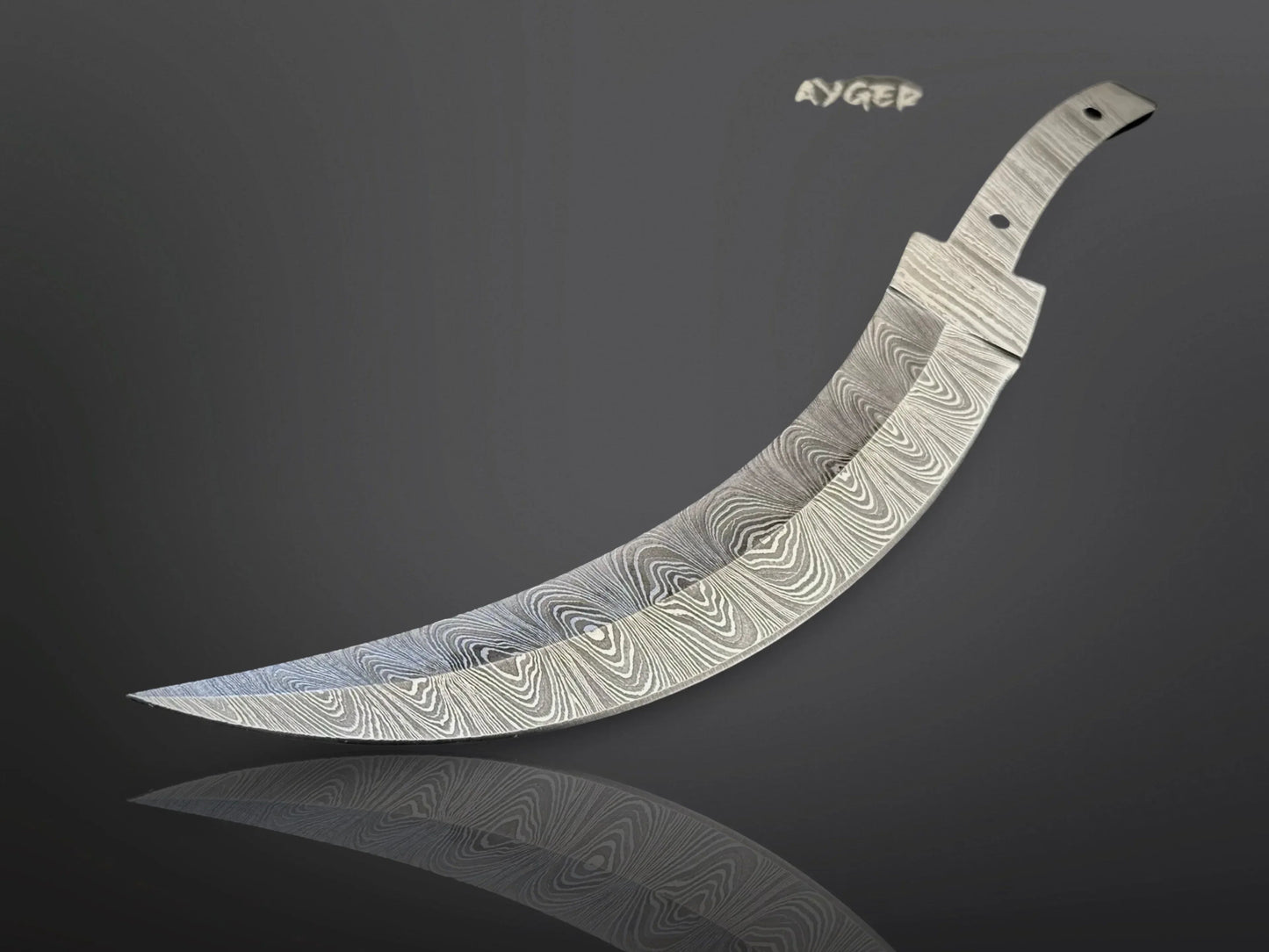 Damascus Steel Curved Edge Dagger Knife Blade – B13 - Jayger