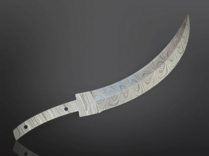 Damascus Steel Curved Edge Dagger Knife Blade – B13 - Jayger