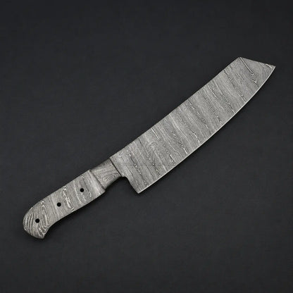Handmade Damascus Steel Knife blade-Chef Blank Blade-Heat Treated