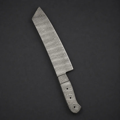 Handmade Damascus Steel Knife blade-Chef Blank Blade-Heat Treated