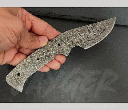 Hand Forged Damascus Steel Skinning Knife Blanks – B100 - Jayger