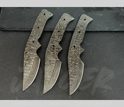 Hand Forged Damascus Steel Skinning Knife Blanks – B100 - Jayger