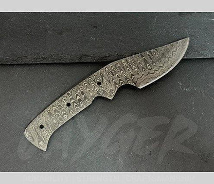 Hand Forged Damascus Steel Skinning Knife Blanks – B100 - Jayger