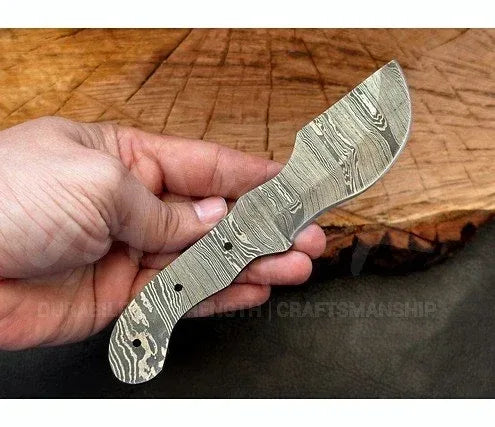 Hand Forged Damascus Steel Tracker Knife Blank – B11 - Jayger