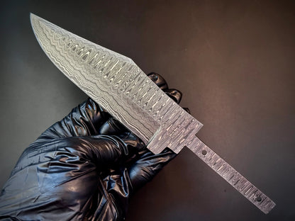 Handmade Damascus Steel Hidden Tang Blank Blade – B35 - Jayger