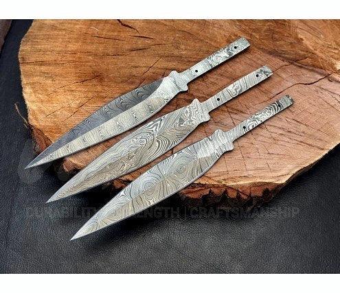 Hand Forged Damascus Steel Throwing Knife Blank – B15 - Jayger