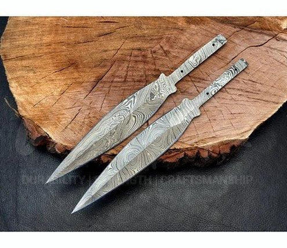 Hand Forged Damascus Steel Throwing Knife Blank – B15 - Jayger