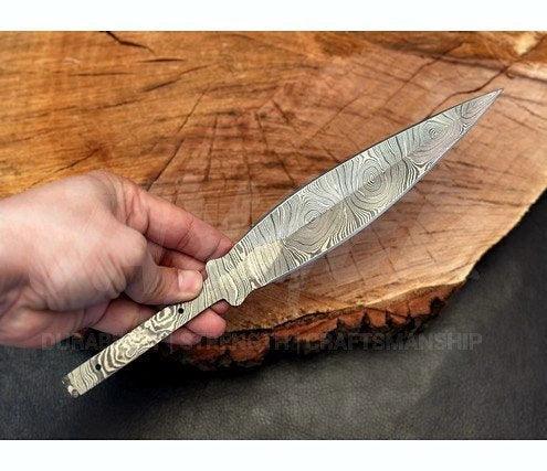 Hand Forged Damascus Steel Throwing Knife Blank – B15 - Jayger