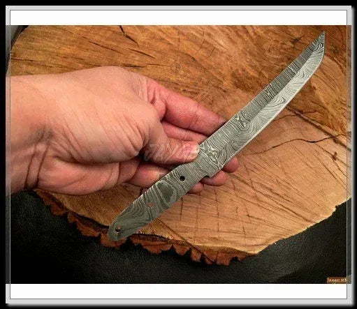 Handmade Damascus Steel Tanto Knife Blade Blank – B19 - Jayger