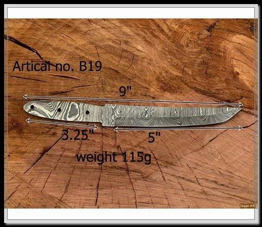 Handmade Damascus Steel Tanto Knife Blade Blank – B19 - Jayger
