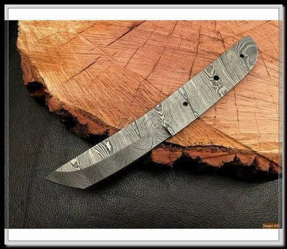 Handmade Damascus Steel Tanto Knife Blank Blade – B21 - Jayger