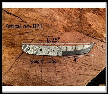 Handmade Damascus Steel Tanto Knife Blank Blade – B21 - Jayger