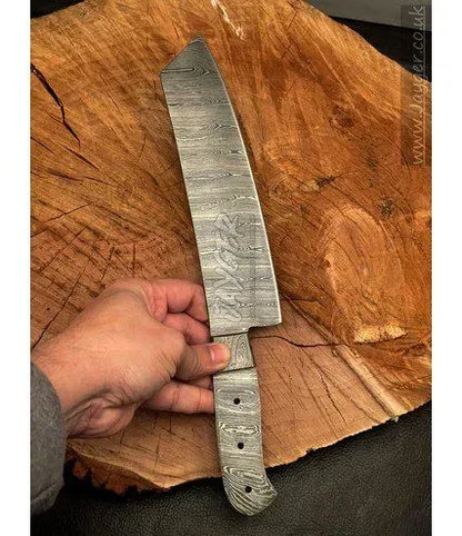 Handmade Damascus Steel Knife blade-Chef Blank Blade-Heat Treated - Jayger