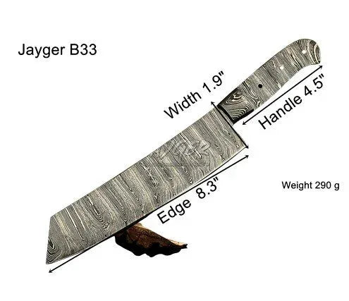 Handmade Damascus Steel Knife blade-Chef Blank Blade-Heat Treated - Jayger
