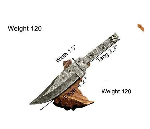 Handmade Damascus Steel Hidden Tang Blank Blade – B35 - Jayger