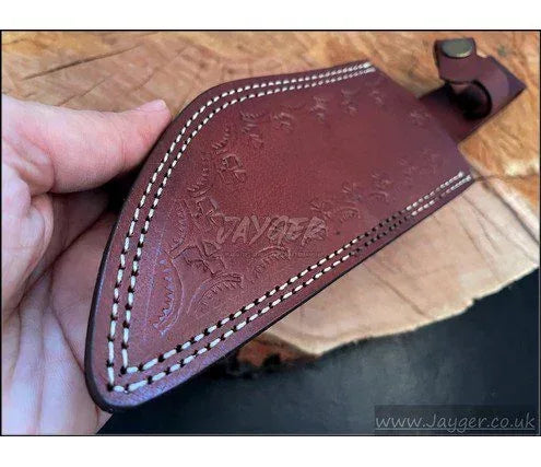 Custom Made Fixed Blade Hunting Knife Leather Sheath -BGS7 - Jayger