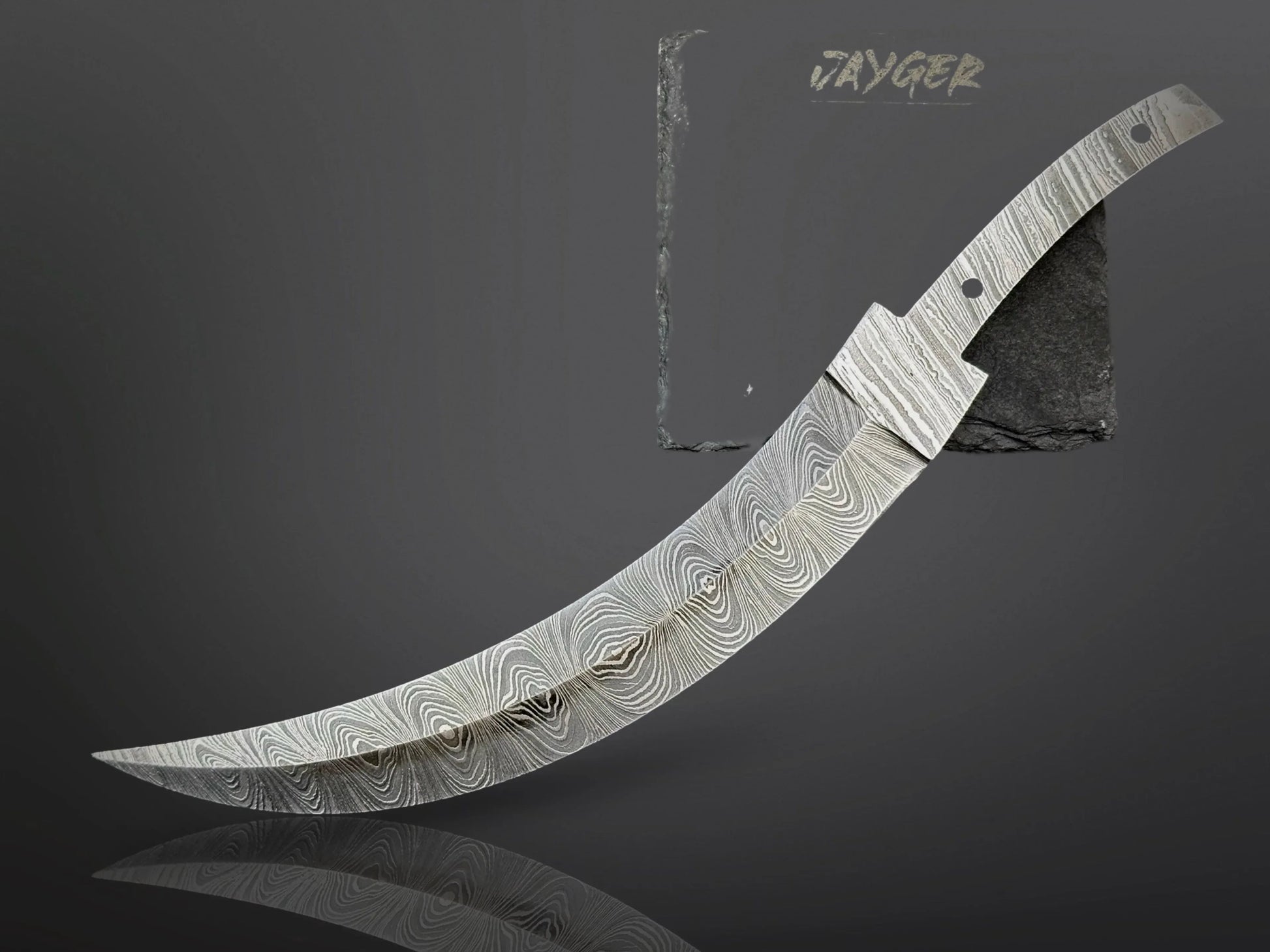 Damascus Steel Curved Edge Dagger Knife Blade – B13 - Jayger