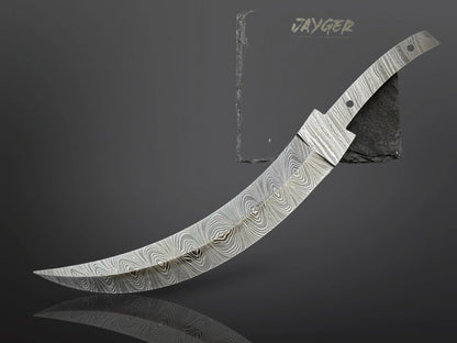 Damascus Steel Curved Edge Dagger Knife Blade – B13 - Jayger