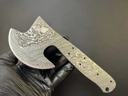 Hand Forged Damascus Cleaver | Hatchet Blank Blade – HB12 - Jayger