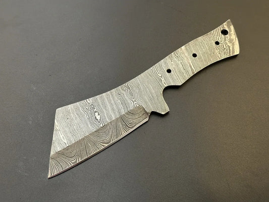 Hand Forged Damascus Mini Meat Cleaver Knife Blank Blade – HB18 - Jayger