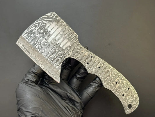 Handmade Damascus Steel Cleaver Knife Blank Blade – HB2 - Jayger