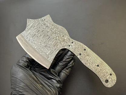 Damascus Steel Cleaver | Bushcraft Knife Blank Blade – HB5 - Jayger