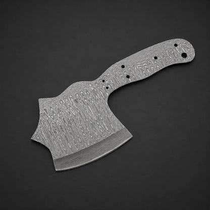 Damascus Steel Cleaver | Bushcraft Knife Blank Blade – HB5