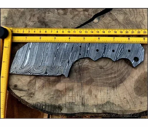Hand Forged Damascus Steel Cleaver Knife Blank Blade – HB8 - Jayger