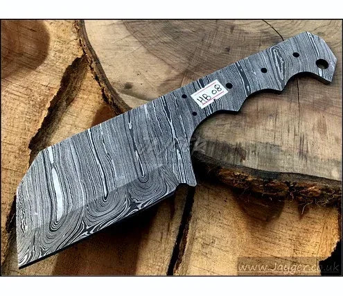 Hand Forged Damascus Steel Cleaver Knife Blank Blade – HB8 - Jayger