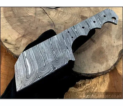 Hand Forged Damascus Steel Cleaver Knife Blank Blade – HB8 - Jayger