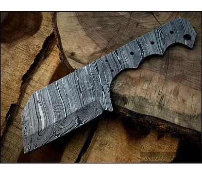 Hand Forged Damascus Steel Cleaver Knife Blank Blade – HB8 - Jayger