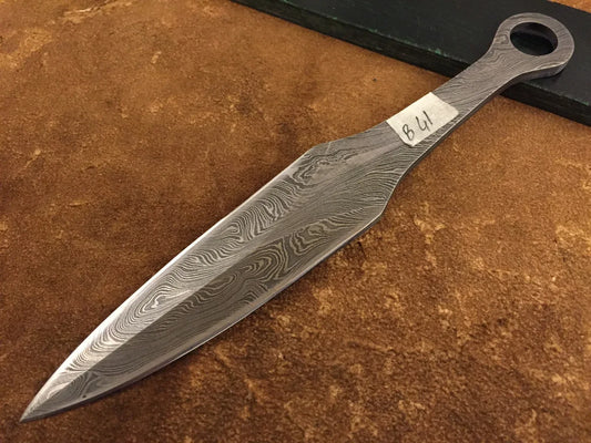 Damascus Steel Throwing Kunai Knife Blank Blade – B41 - Jayger