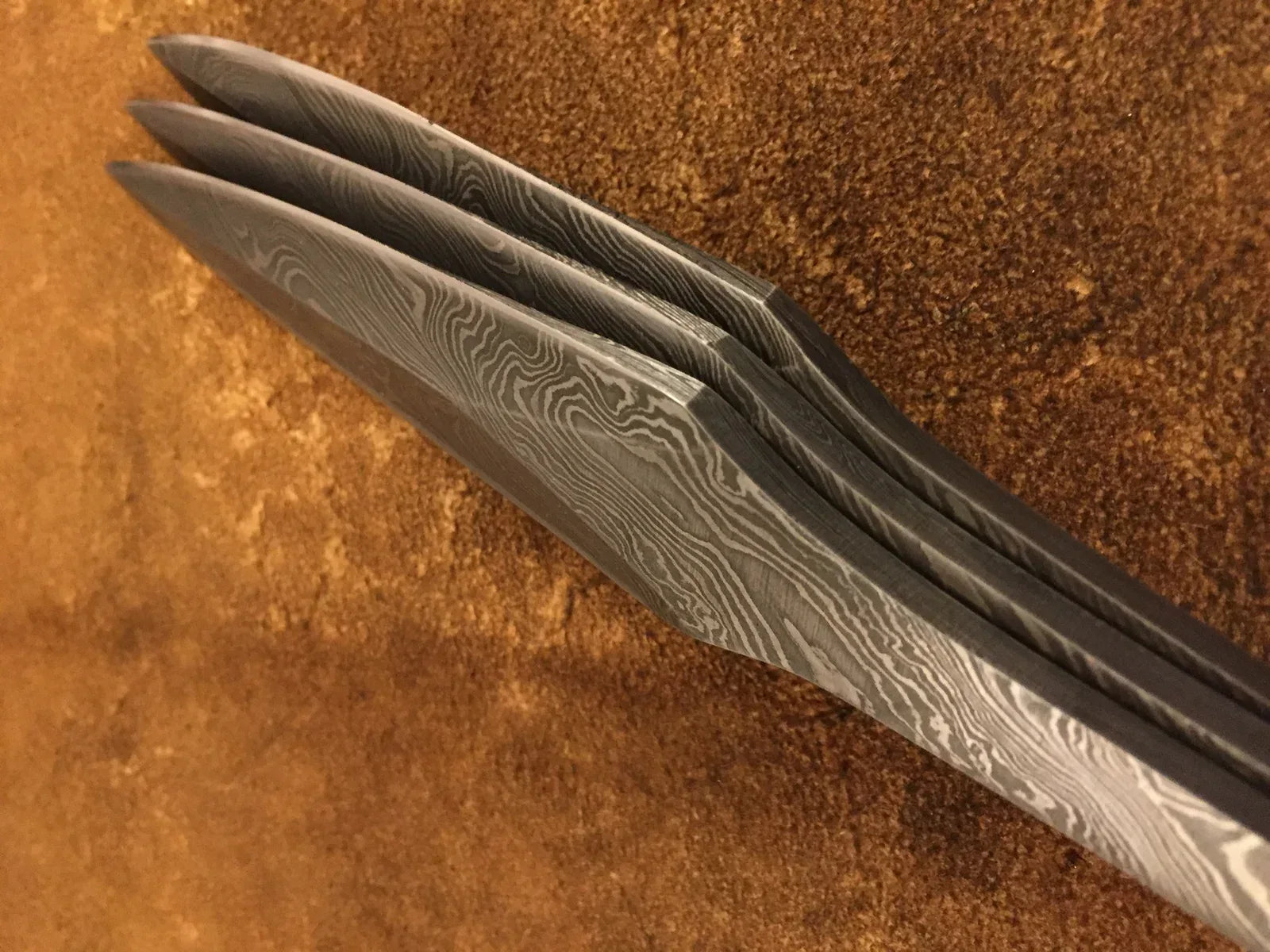 Damascus Steel Throwing Kunai Knife Blank Blade – B41 - Jayger