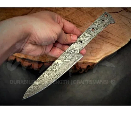 Handmade Damascus Steel Utility Knife Blank Blade – K11 - Jayger