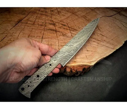 Handmade Damascus Steel Utility Knife Blank Blade – K11 - Jayger