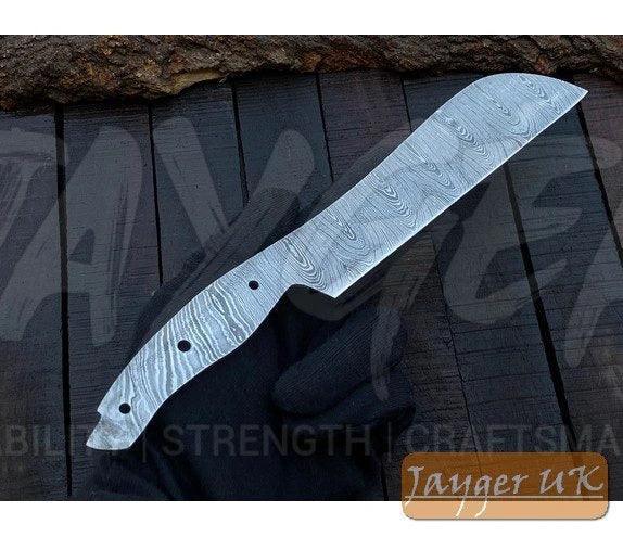 Handmade Damascus Steel Kitchen Santoku Knife Blank – K12 - Jayger