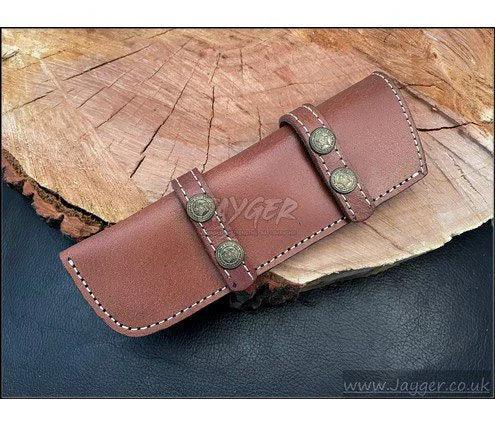 Hand Stich Natural Leather Sheath For Fixed Blade Knife - Jayger