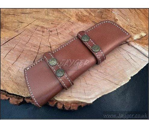 Hand Stich Natural Leather Sheath For Fixed Blade Knife - Jayger