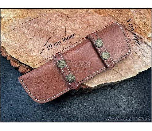 Hand Stich Natural Leather Sheath For Fixed Blade Knife - Jayger