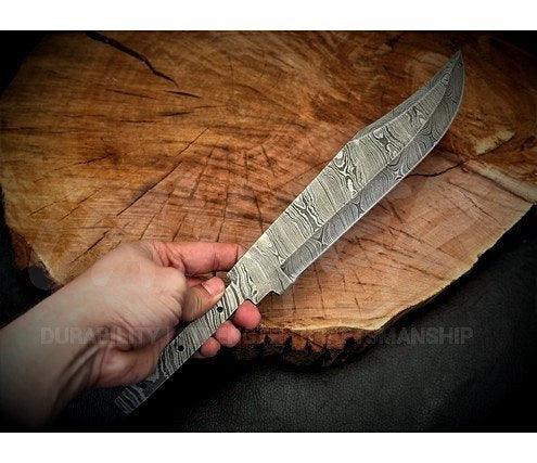 Handmade Damascus Steel Bowie Knife Blank Blade – SD3 - Jayger