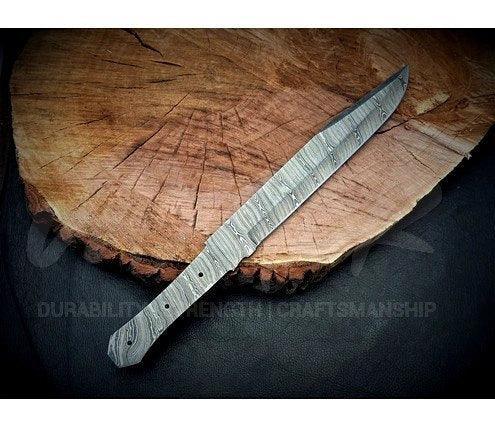 Handmade Damascus Steel Bowie Knife Blank Blade – SD5 - Jayger