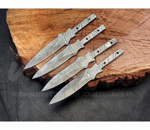 Damascus Steel Double Edge Hunting Blank Blade – B1 - Jayger