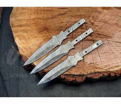 Damascus Steel Double Edge Hunting Blank Blade – B1 - Jayger