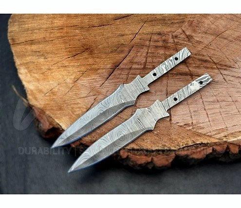 Damascus Steel Double Edge Hunting Blank Blade – B1 - Jayger