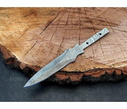 Damascus Steel Double Edge Hunting Blank Blade – B1 - Jayger