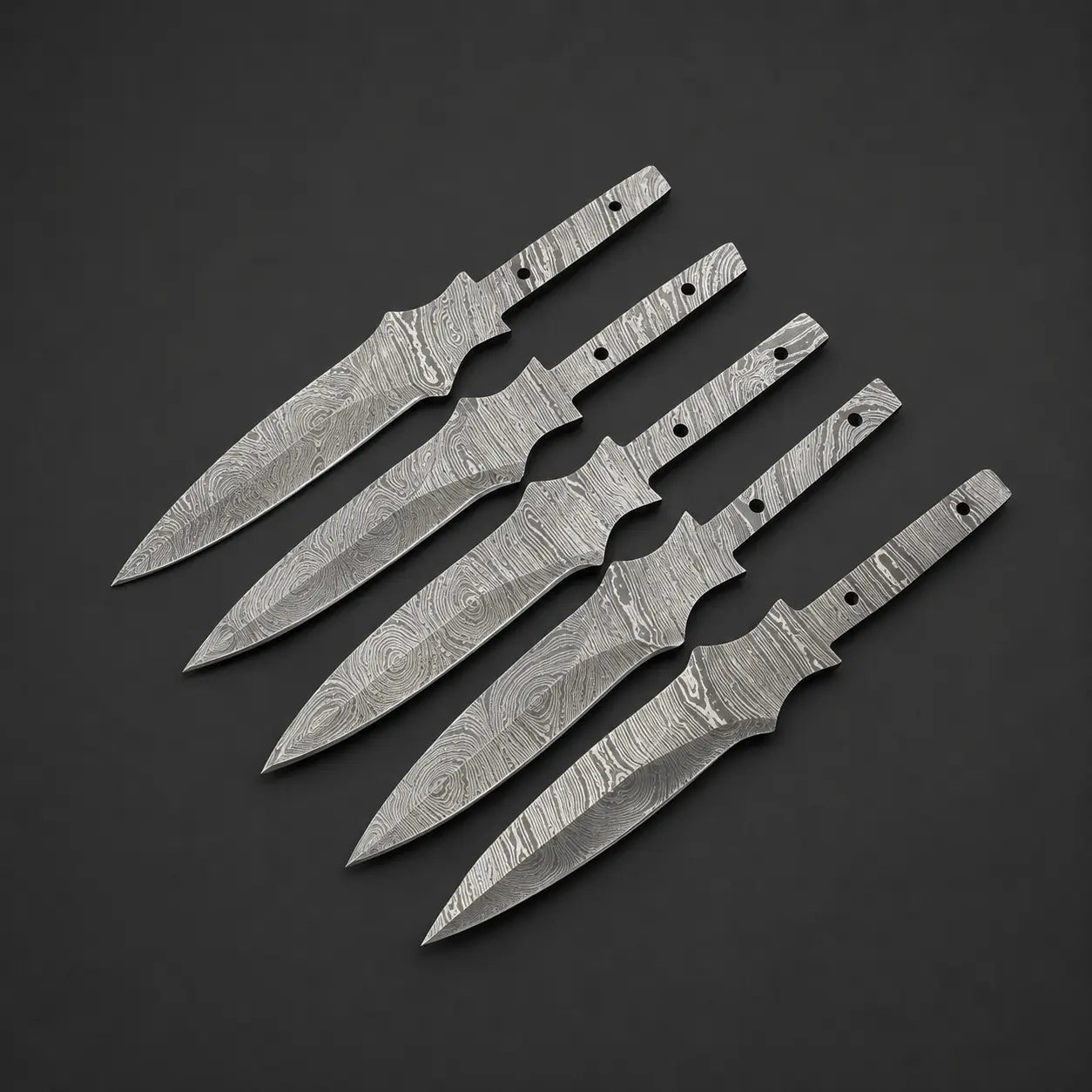 Damascus Steel Double Edge Hunting Blank Blade – B1