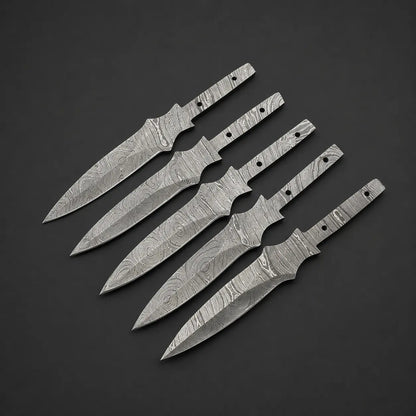 Damascus Steel Double Edge Hunting Blank Blade – B1